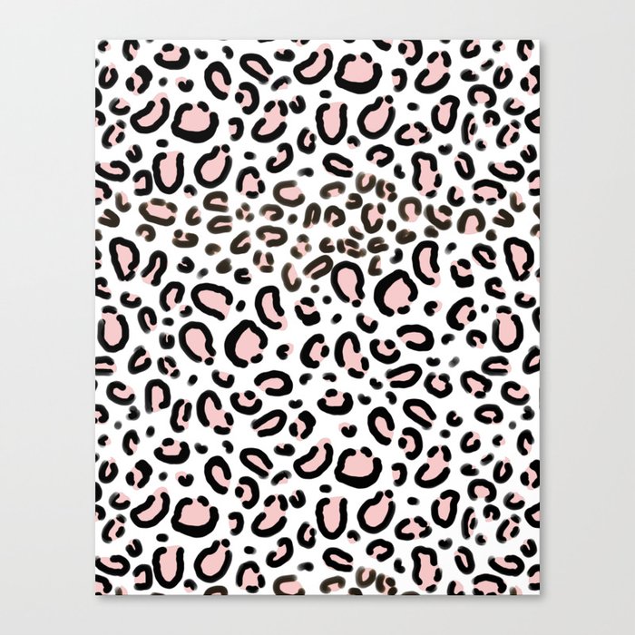 Leopard print rose quartz pantone color minimal animal print cute children pattern cheetah spots  Canvas Print