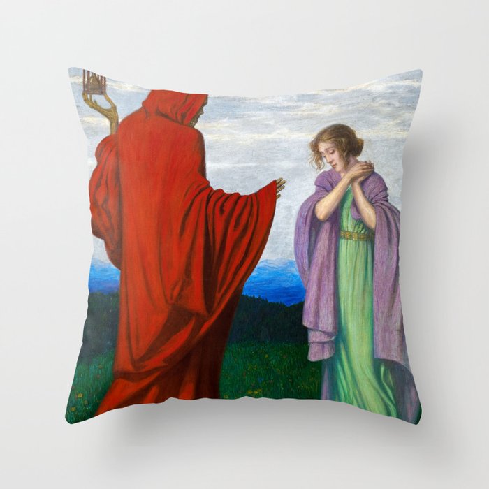 The Death and the Girl, 1912 by Friedrich Konig Throw Pillow