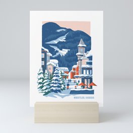 Whistler village in the snow Mini Art Print