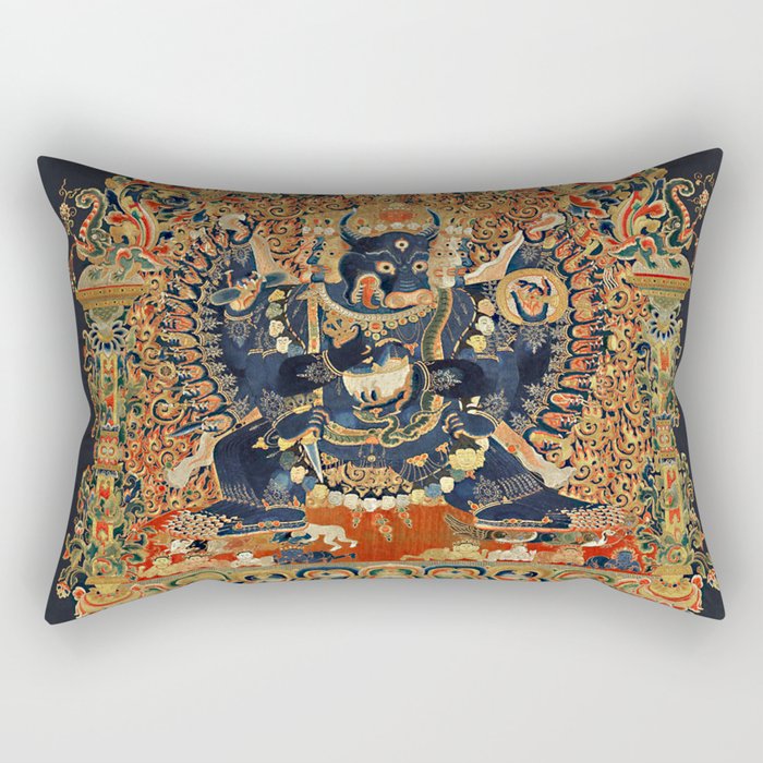 Tantric Buddhist Vajrabhairava Deity 2 Rectangular Pillow