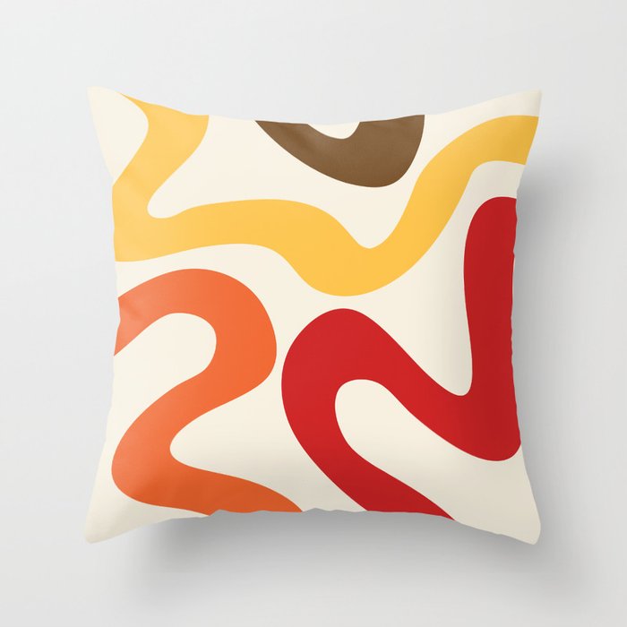 Colorful abstract waves Throw Pillow