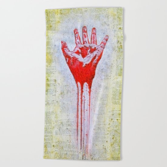 "The Red Hand" Beach Towel
