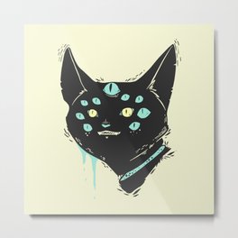 Strange Many Eyed Cat Creature, Goth Monster Art Metal Print | Tattooart, Curated, Cool, Art, Drawing, Gothic, Manyeyes, Strange, Artwork, Kitty 