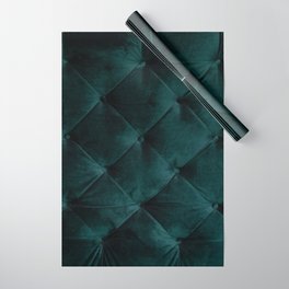 Luxury dark green velvet sofa texture Wrapping Paper