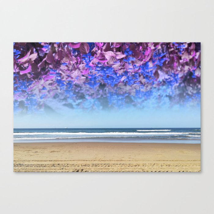Durban beach flowered pink Canvas Print