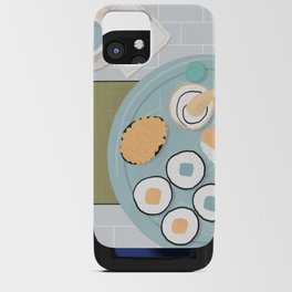Sushi flatlay - Blue and orange  iPhone Card Case