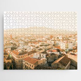 Spain Photography - Malaga Under The Foggy Sky Jigsaw Puzzle