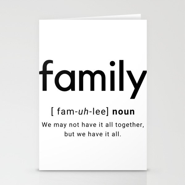 Family Definition Stationery Cards