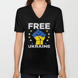 Free Ukraine Stop War V Neck T Shirt