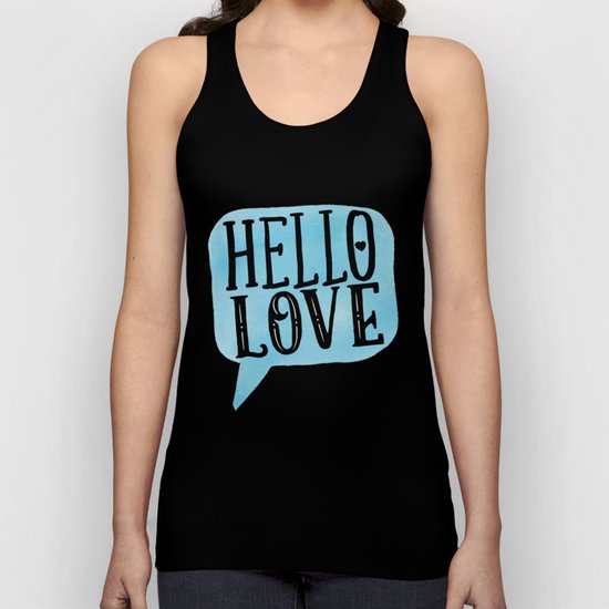 Hello Love Lettering Unisex Tank Top
