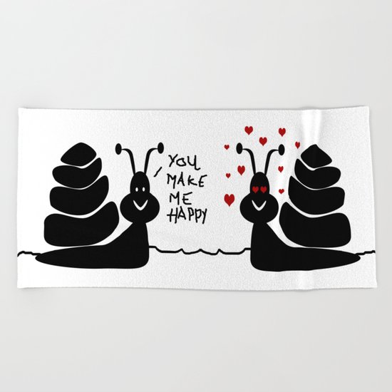 Snails Love Beach Towel