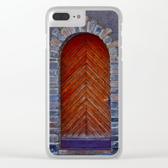 Wood Door Clear iPhone Case