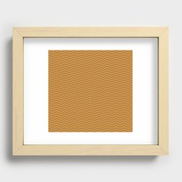 Mustard yellow Zig Zag Pattern Recessed Framed Print