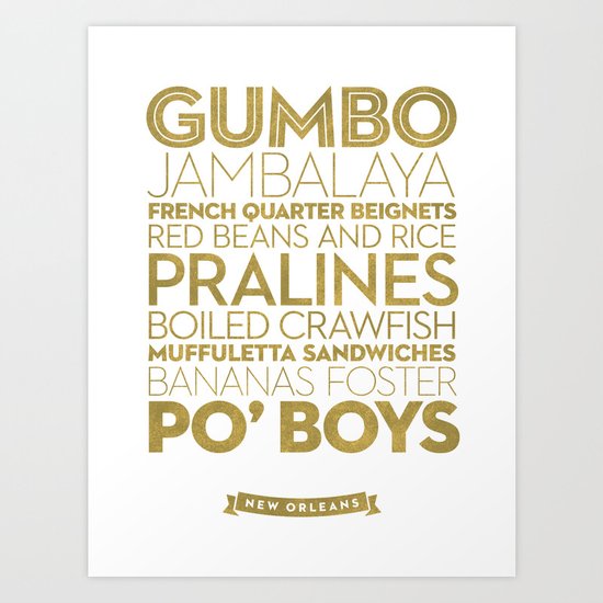 New Orleans — Delicious City Prints Art Print
