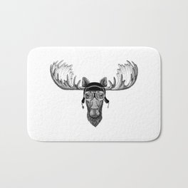 Moose Pilot Bath Mat | Airplane, Antlers, Moose, Reindeer, Hunter, Pilot, Canada, Graphicdesign, Hunting, Elk 