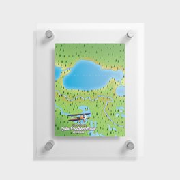 Lake Pontchartrain Louisiana lake map. Floating Acrylic Print