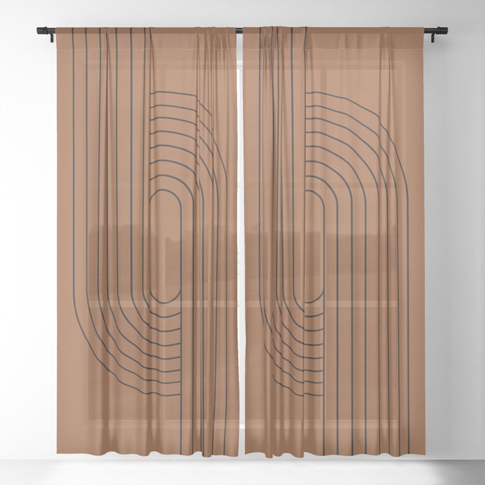 Oval Lines Abstract XXVIII Sheer Curtain