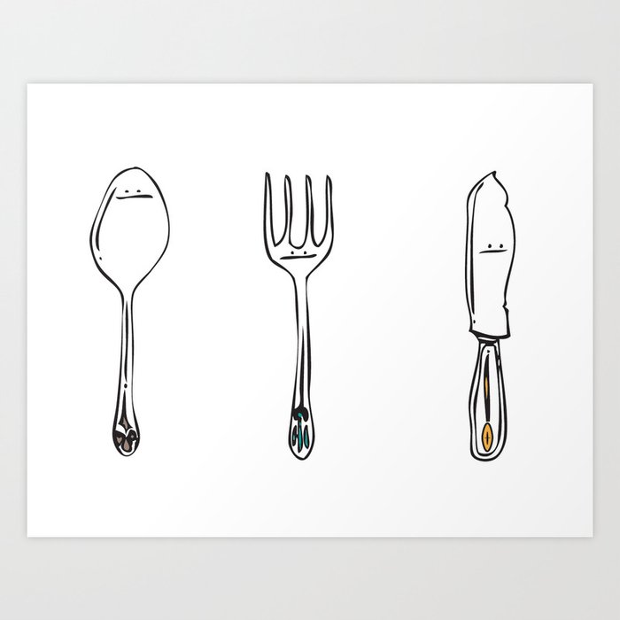 Cutlery Trio Art Print