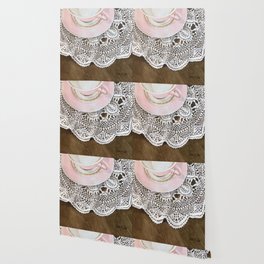 Pink Teacup on Doily Wallpaper