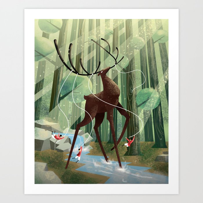 Giant deer Art Print
