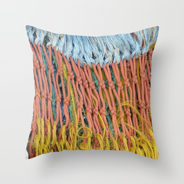 fishing net abstract Throw Pillow