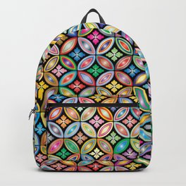 Ornate Prismatic Floral Background. Backpack