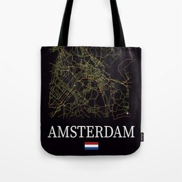Amsterdam city map Tote Bag