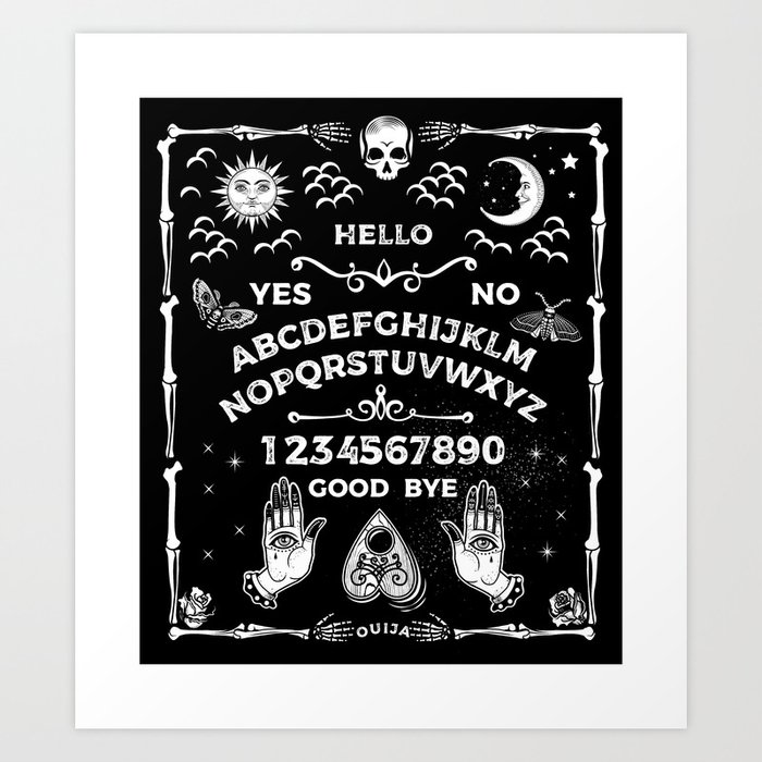 Ouija Board (black) Art Print