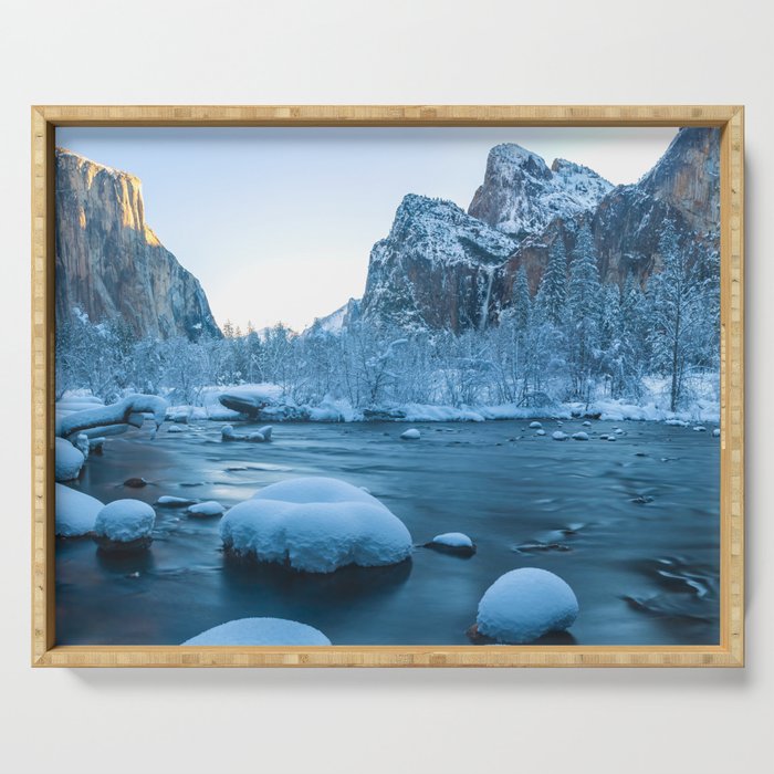 Valley Winter Sunrise  Serving Tray