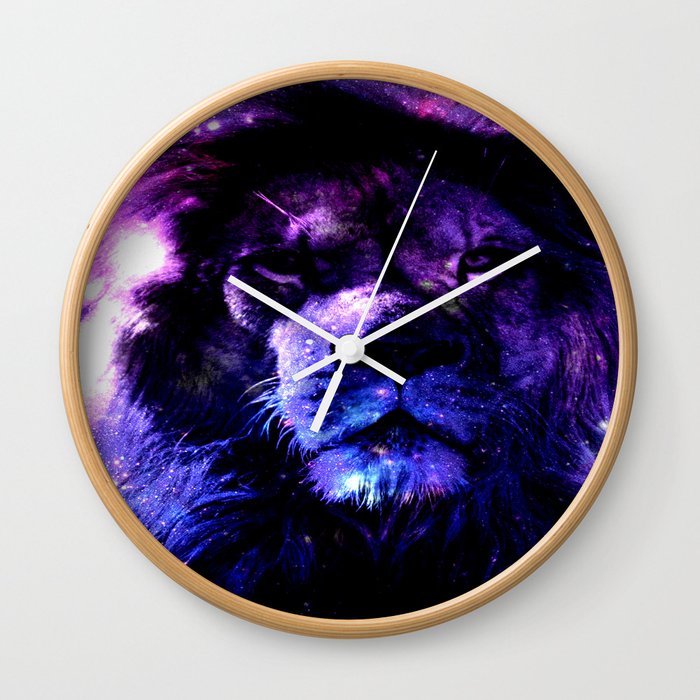 Lion leo purple Wall Clock