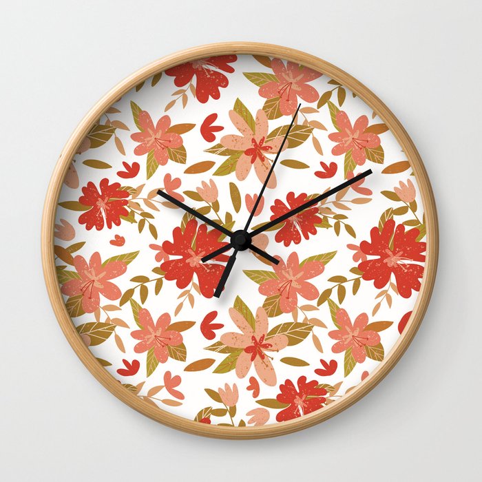 Bright Fall floral Wall Clock