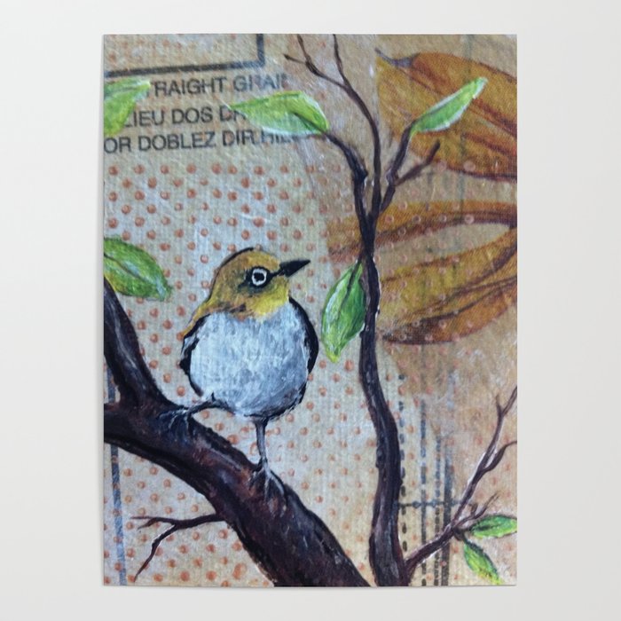 Bird on Branch Poster