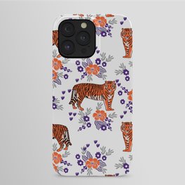 Tigers orange and purple clemson football varsity university college sports fan gifts iPhone Case