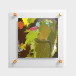 Muted Abstract Modern Clouds Green Floating Acrylic Print