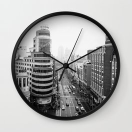 Gran Via in Madrid Wall Clock