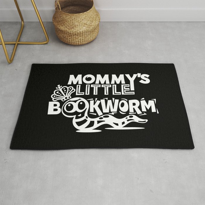 Mommy's Little Bookworm Cute Kids School Rug