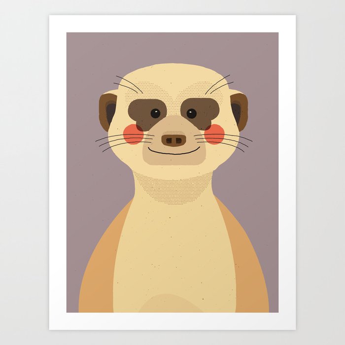Meerkat, Animal Portrait Art Print