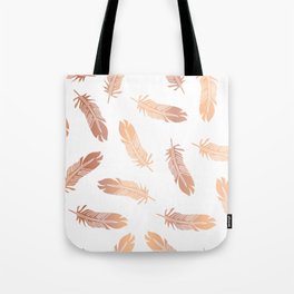 Feathers Copper Foil Pattern Tote Bag