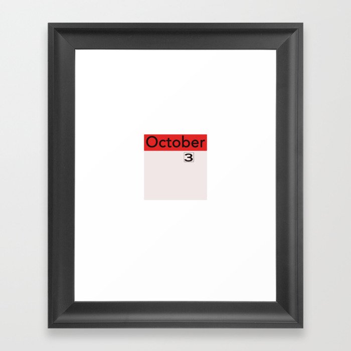 October 3rd on the Calendar Framed Art Print