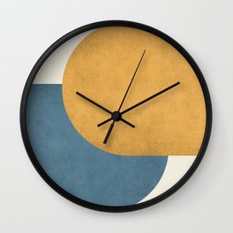 Halfmoon Colorblock - Gold Blue Wall Clock