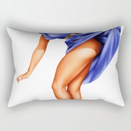 Sexy Blonde Vintage Pinup In Blue Dress Rectangular Pillow