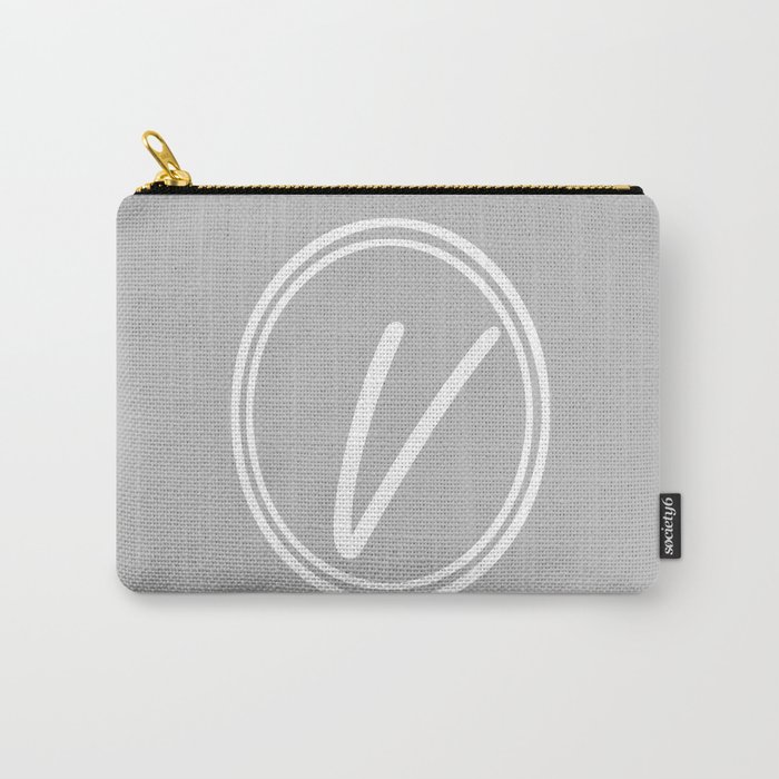 Monogram - Letter V on Gray Background Carry-All Pouch