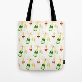 Christmas Pattern Handdrawn Champagne Wine Tote Bag
