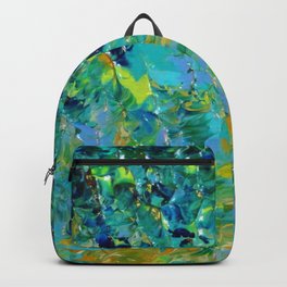 BEAUTY BENEATH THE SURFACE - Stunning Ocean River Water Nature Green Blue Teal Yellow Aqua Abstract Backpack | Nature, Ebiemporium, Reflection, Ocean, Coastal, Green, Emerald, Bold, Colorful, Gradation 