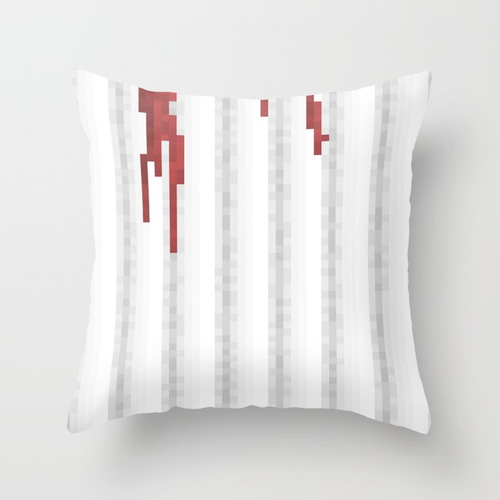 Pixel Blood Shower Curtain Throw Pillow