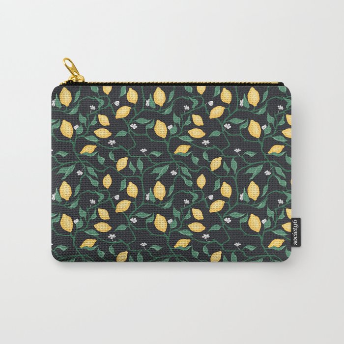Summer abstract pattern. Lemon branches Carry-All Pouch