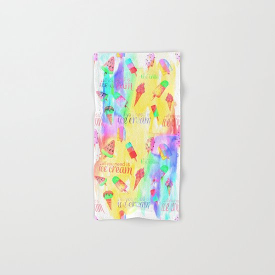 ALL YOU NEED IS ICECREAM - seamless summerpattern Hand & Bath Towel