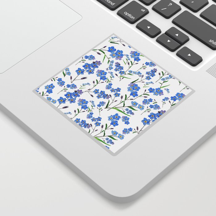 forget me not pattern watercolor  Sticker