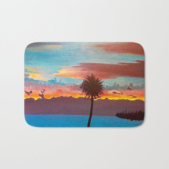 The Beautiful Key West Sun is captured in this ocean sunset painting Bath Mat
