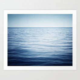 Blue Ocean Seascape, Dark Blue Sea Landscape Photography, Ocean Horizon Art Print